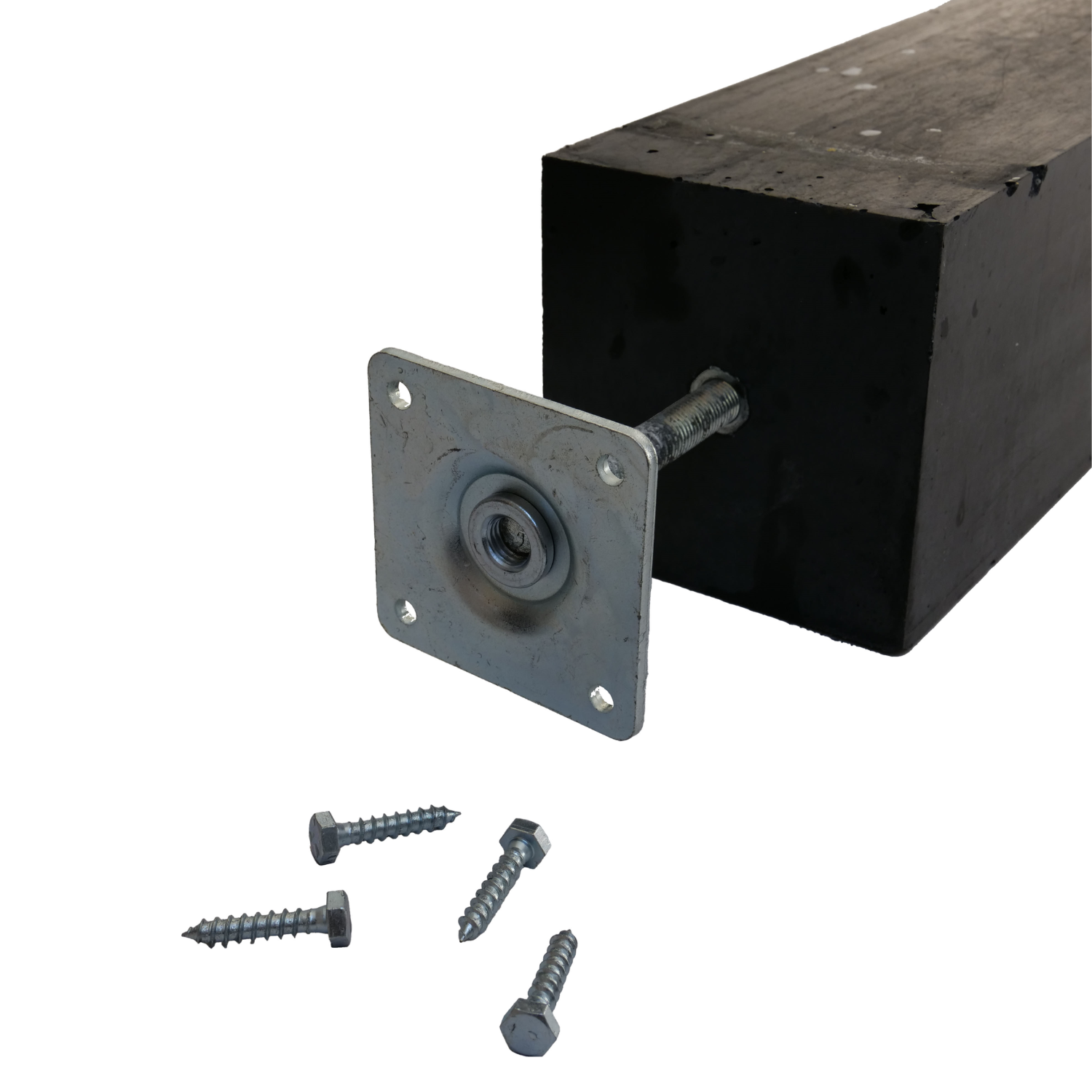 300470 - Betonpoer antraciet recht 140mm hoogte 580mm met stelplaat